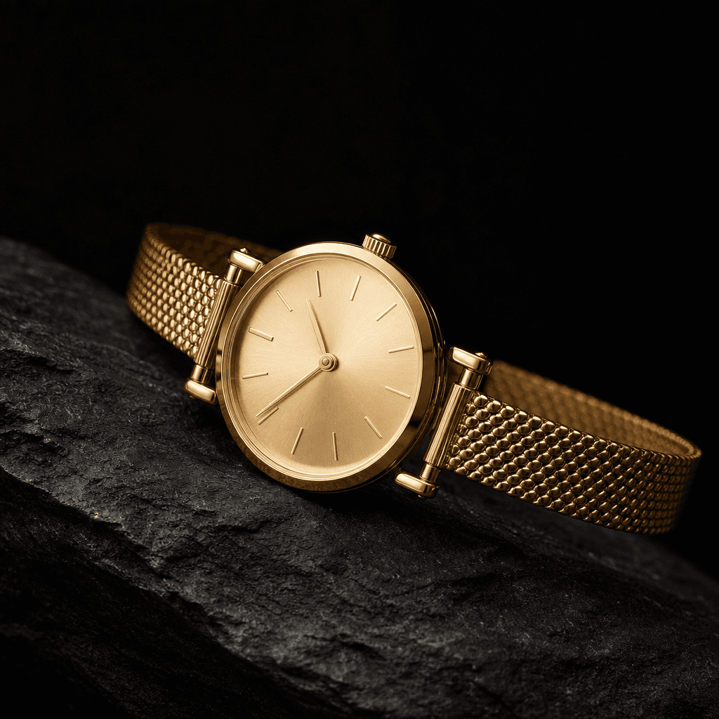 Montre maille dorée