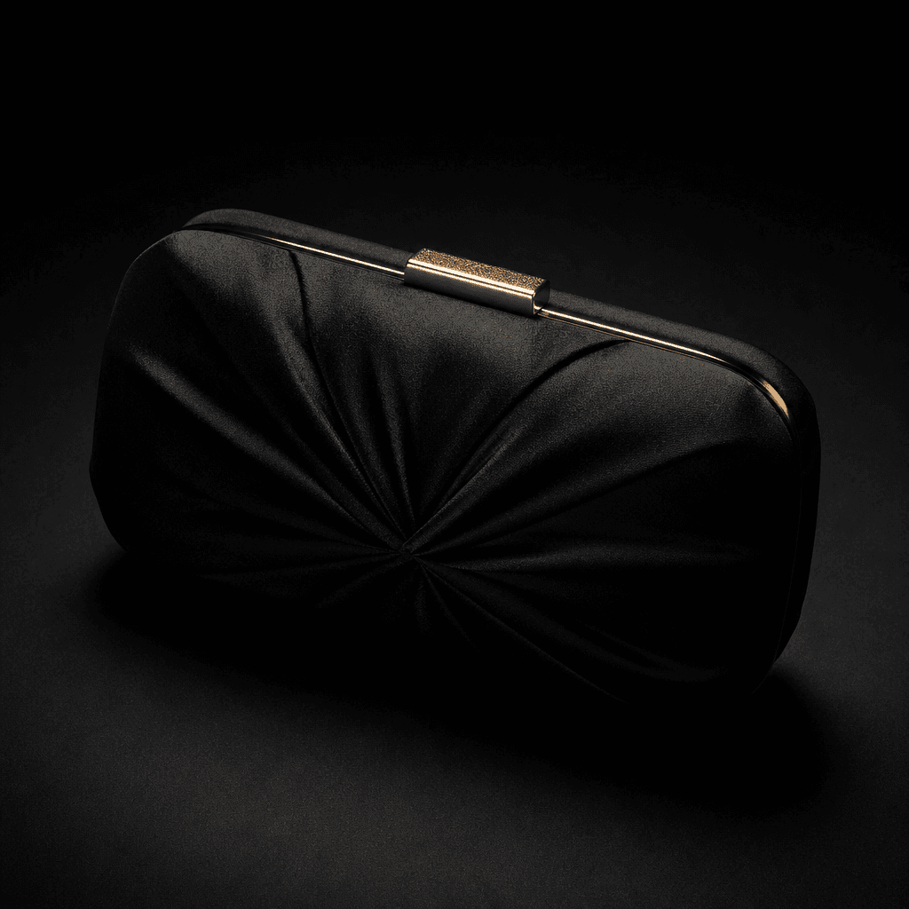Pochette satin noir
